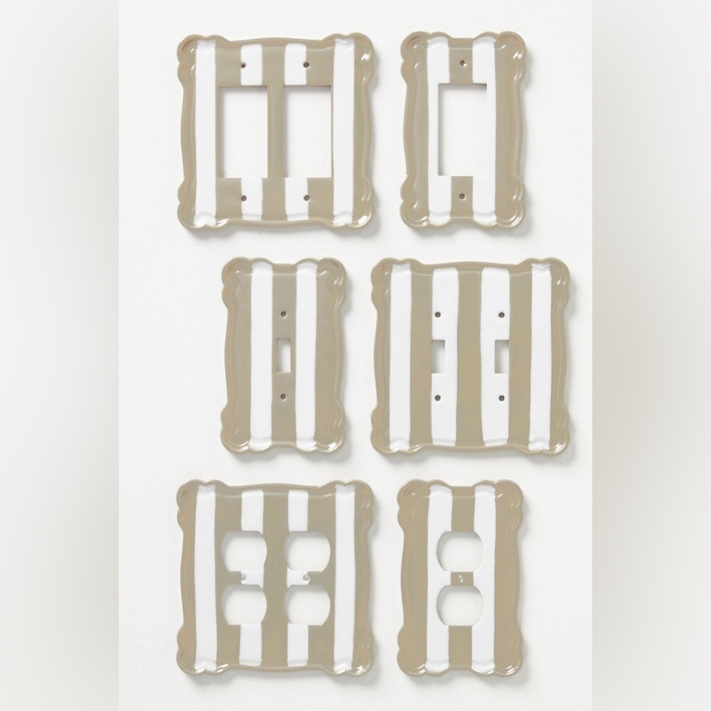 Anthropologie Whitney Stripe Outlet Switch Plate, NWT